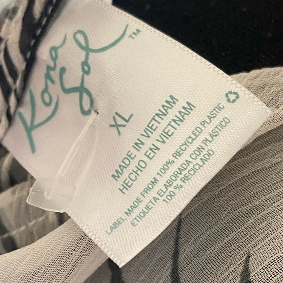 Ladies Palm Leaf Tropical Print Kaftan White Green Size XL LIKE NEW Cover-Up - Picture 7 of 9